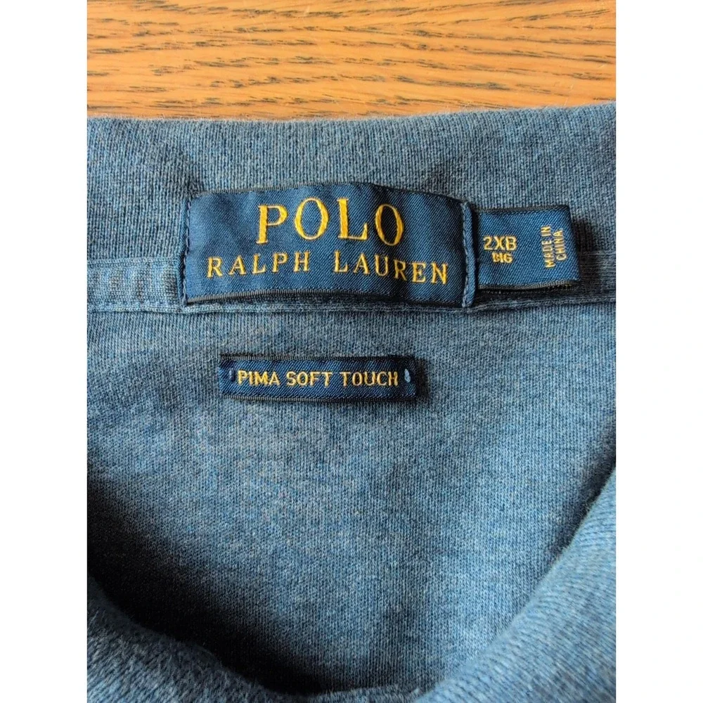 Polo Ralph Lauren Navy  Polo Shirt Men's 2XB Lightweight Puma Cotton Read